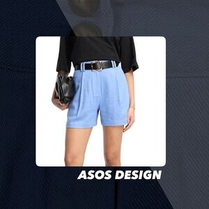 EUC ASOS Design Linen Side Pocket Mom Shorts